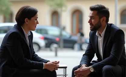 Two people in conversation, illustrating effective interview techniques in journalism